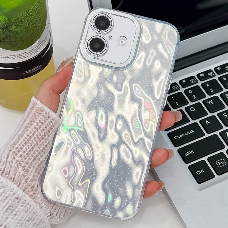 Plating Glitter Texture TPU Phone Case with Lens Film, For iPhone 16 Plus, For iPhone 16