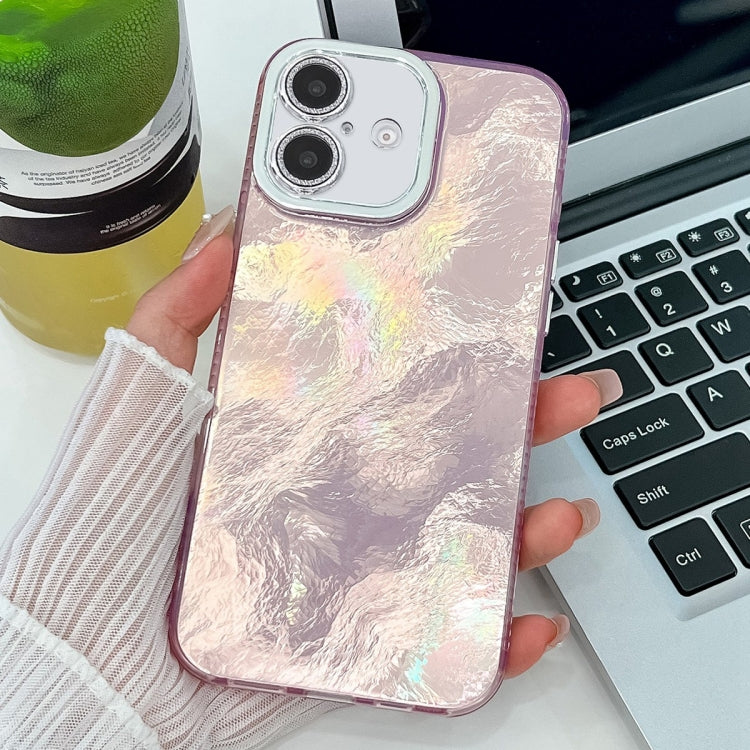 Plating Glitter Texture TPU Phone Case with Lens Film, For iPhone 16 Plus, For iPhone 16