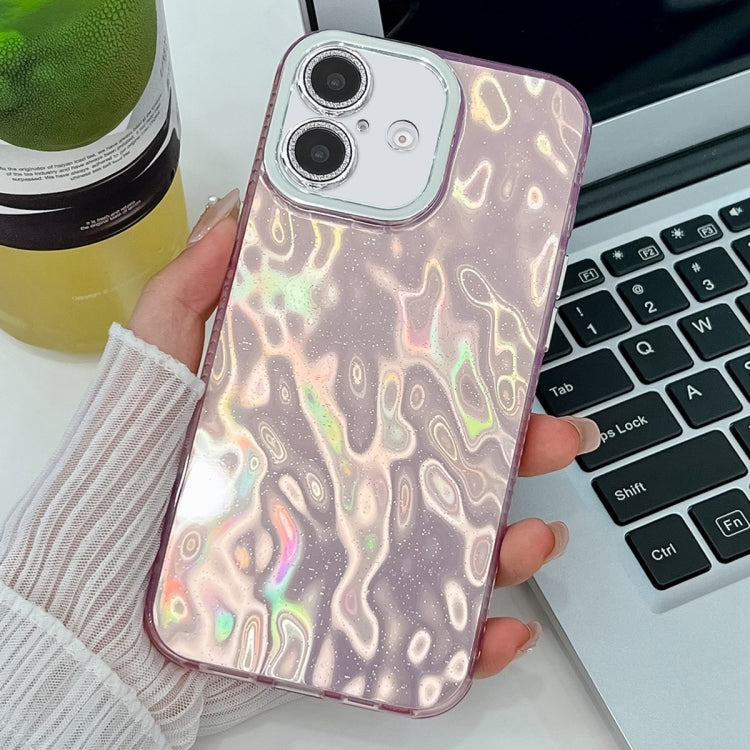 Plating Glitter Texture TPU Phone Case with Lens Film, For iPhone 16 Plus, For iPhone 16