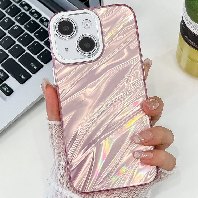 Plating Glitter Texture TPU Phone Case with Lens Film, For iPhone 15, For iPhone 14