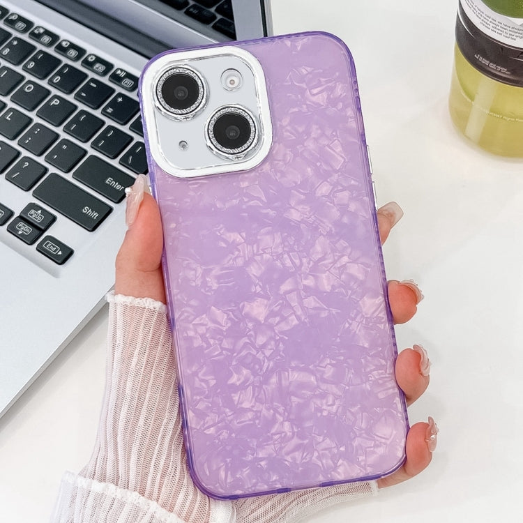 Plating Glitter Texture TPU Phone Case with Lens Film, For iPhone 15, For iPhone 14