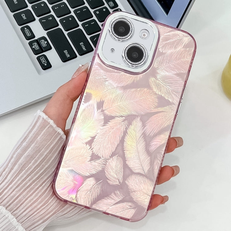 Plating Glitter Texture TPU Phone Case with Lens Film, For iPhone 15, For iPhone 14