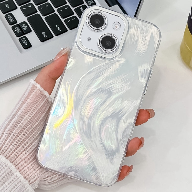 Plating Glitter Texture TPU Phone Case with Lens Film, For iPhone 15, For iPhone 14