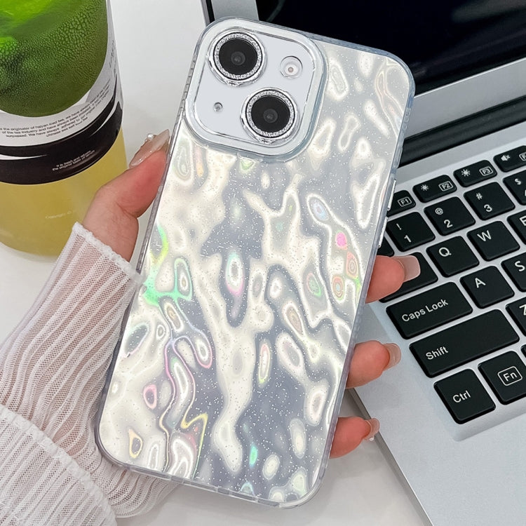 Plating Glitter Texture TPU Phone Case with Lens Film, For iPhone 15, For iPhone 14