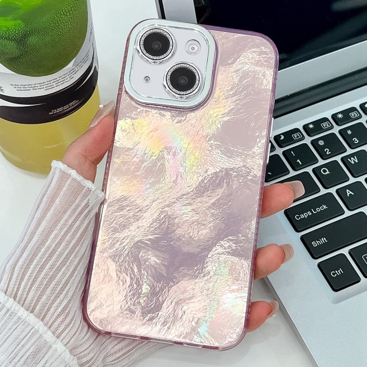 Plating Glitter Texture TPU Phone Case with Lens Film, For iPhone 15, For iPhone 14