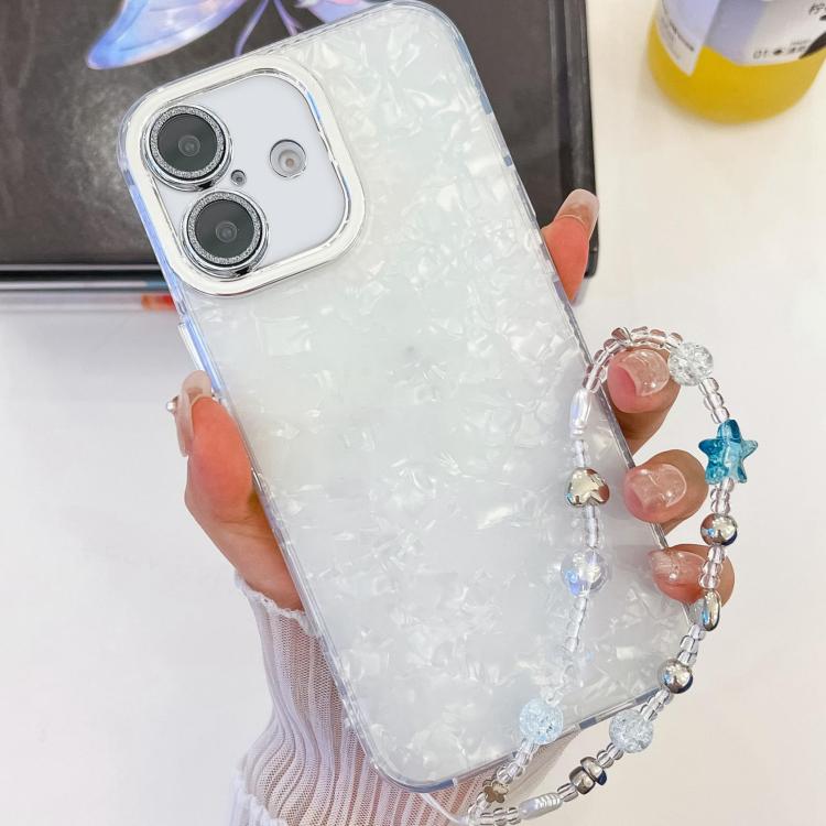 Plating Glitter Texture Chain Wristband TPU Phone Case with Lens Film, For iPhone 16, For iPhone 15 Pro Max