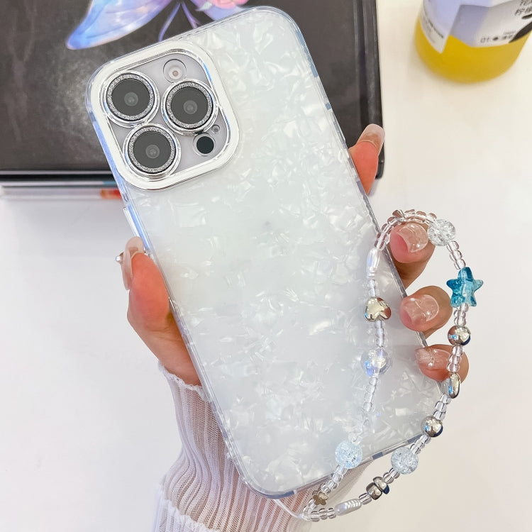 Plating Glitter Texture Chain Wristband TPU Phone Case with Lens Film, For iPhone 16, For iPhone 15 Pro Max