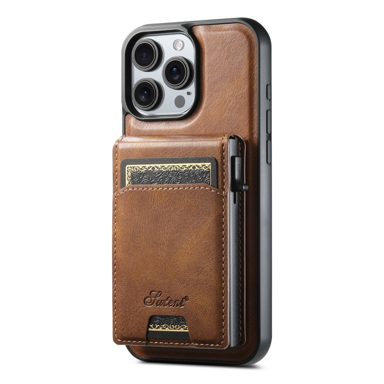 Suteni H19 Oil Wax 2-in-1 MagSafe Removable Card Box Back Phone Case