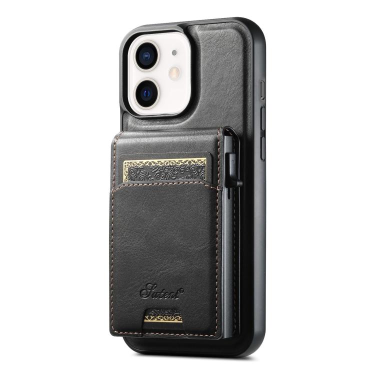 Suteni H19 Oil Wax 2-in-1 MagSafe Removable Card Box Back Phone Case