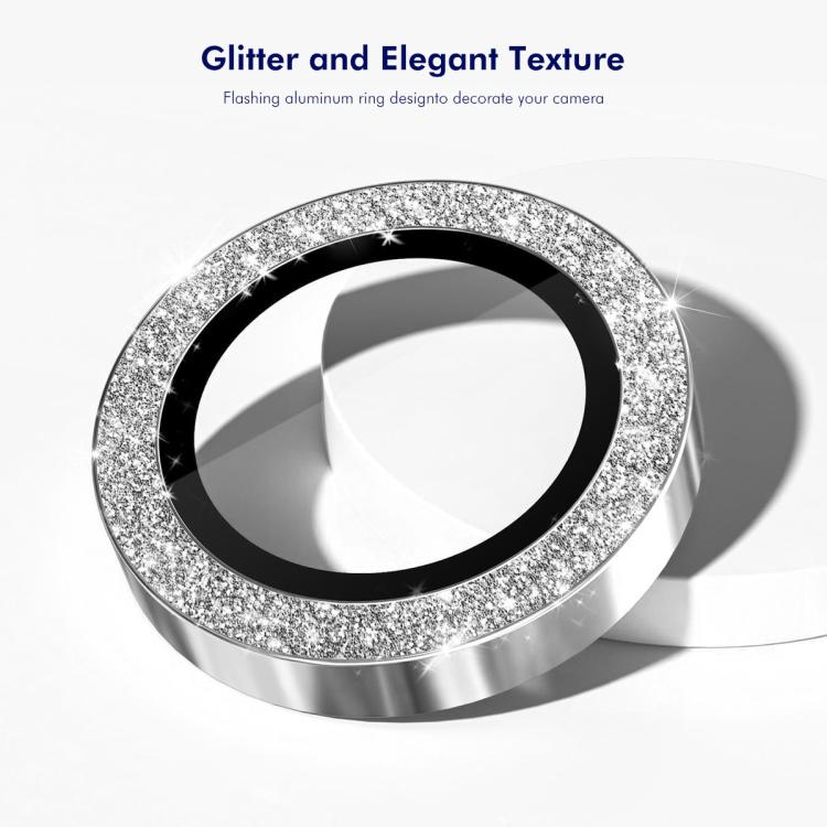 ENKAY Hat-Prince Glitter Rear Camera Lens Aluminium Alloy Ring Tempered Glass Film