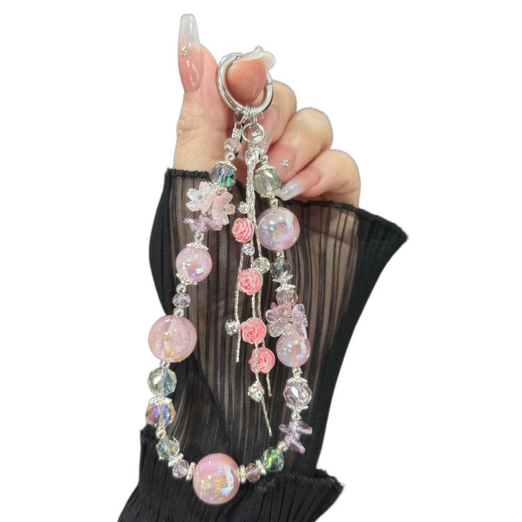 Rose Real Flower Double-Layer Mobile PhoneChain