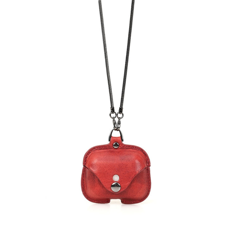 CONTACTS FAMILY CF1122A AirPods Pro Leather Protective Case with Necklace for AirPods Pro, Black, Red, Blue, Green