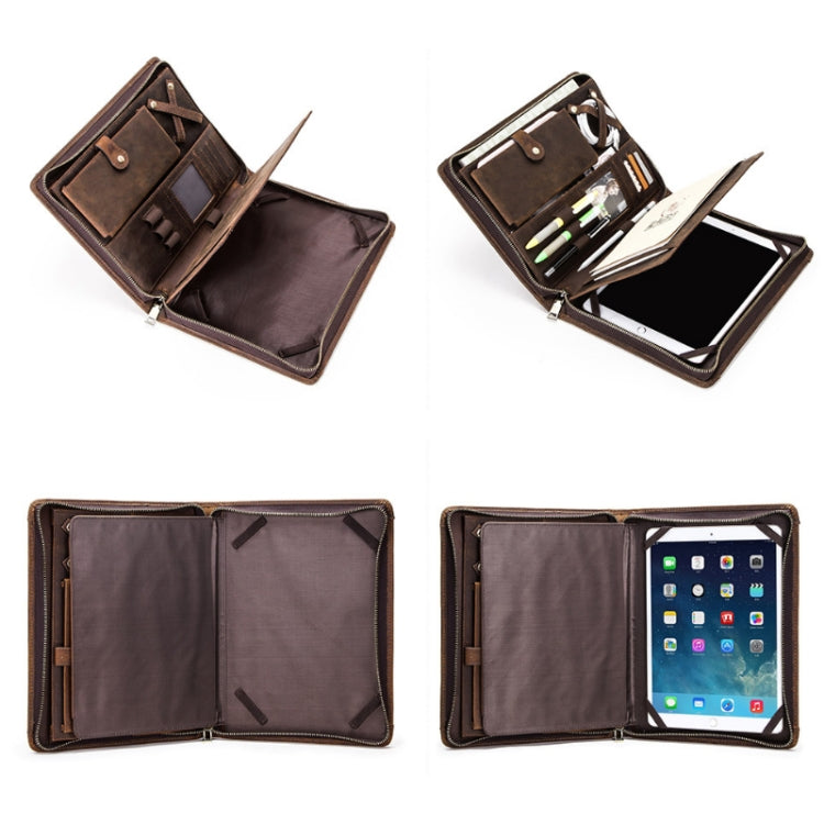 Crazy Horse Leather Pen Slot Zipper Multifunctional Tablet Cover For IPad Pro 9.7/10.5/11 Inch