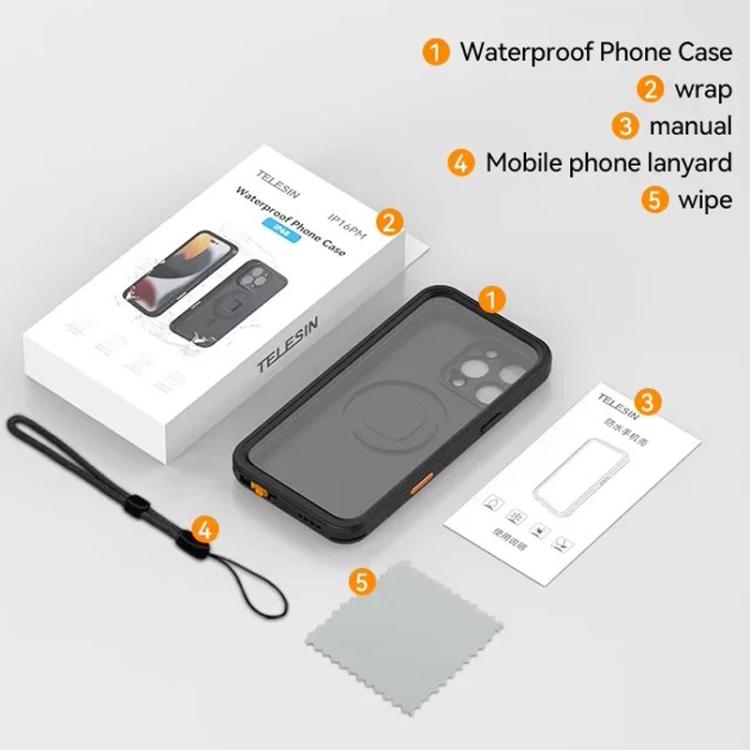 TELESIN IP68 Waterproof Case Submersible Touchscreen Phone Cover