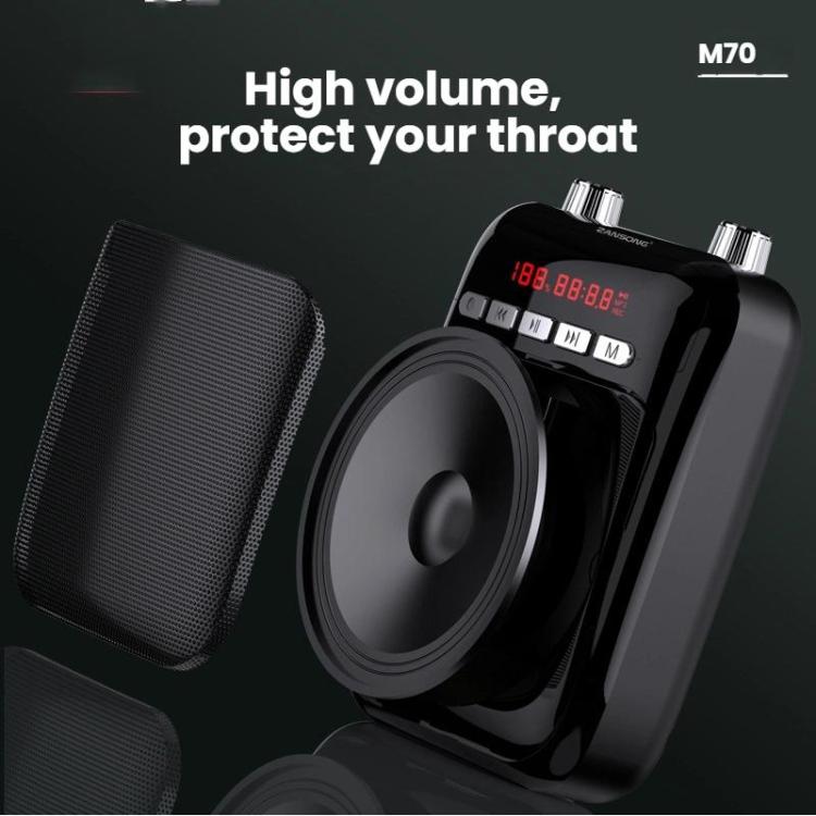 ZANSONG M70 Wireless Bluetooth Megaphone Speaker with UHF Mic Surrport Voice Recorder, FM Radio, TF/USB Port, 3.5mm AUX Input
