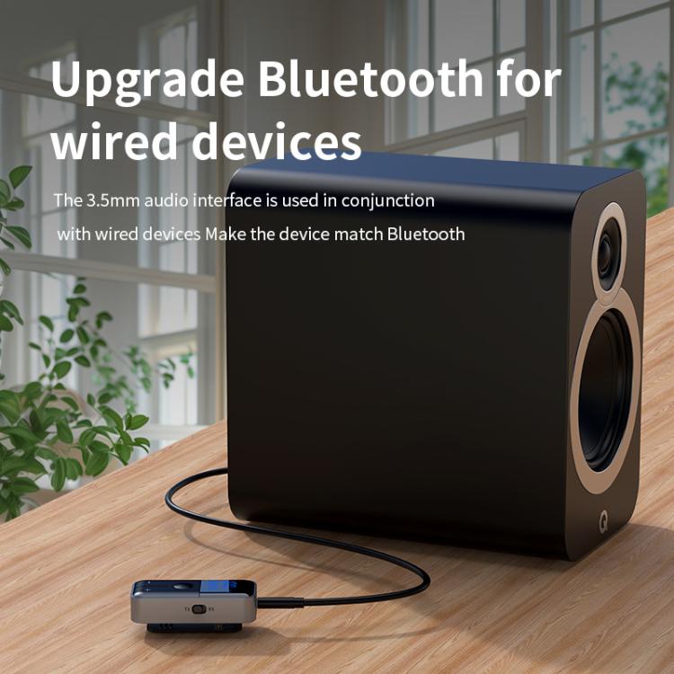 2-In-1 Bluetooth 5.4 Transmitter & Receiver AUX Car/Travel Adapter with 3.5mm Jack, TF Card Slot, Lapel Clip Design