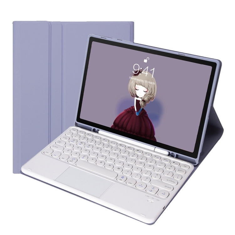 YT098B-A Detachable Candy Color Skin Feel Texture Round Keycap Bluetooth Keyboard Leather Case with Touch Control For iPad Air 11 2024 / 2025 / Air 4 10.9 2020 / Air 5 10.9 2022 (Purple), For  iPad Air 11 2024 / 2025 / Air 4 10.9 2020 / Air 5 10.9 2022...