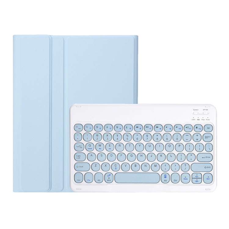 YT11B Detachable Candy Color Skin Feel Texture Round Keycap Bluetooth Keyboard Leather Case For iPad Air 4 2020 / Air 5 2022 / Pro 11 inch 2022 / 2021 / 2020 / 2018(White Ice), For iPad 9.7 inch 2018 & 2017 / Pro 9.7 inch / Air 2 / Air�����������������...