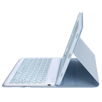 YT11B Detachable Candy Color Skin Feel Texture Round Keycap Bluetooth Keyboard Leather Case For iPad Air 4 2020 / Air 5 2022 / Pro 11 inch 2022 / 2021 / 2020 / 2018(White Ice), For iPad 9.7 inch 2018 & 2017 / Pro 9.7 inch / Air 2 / Air�����������������...