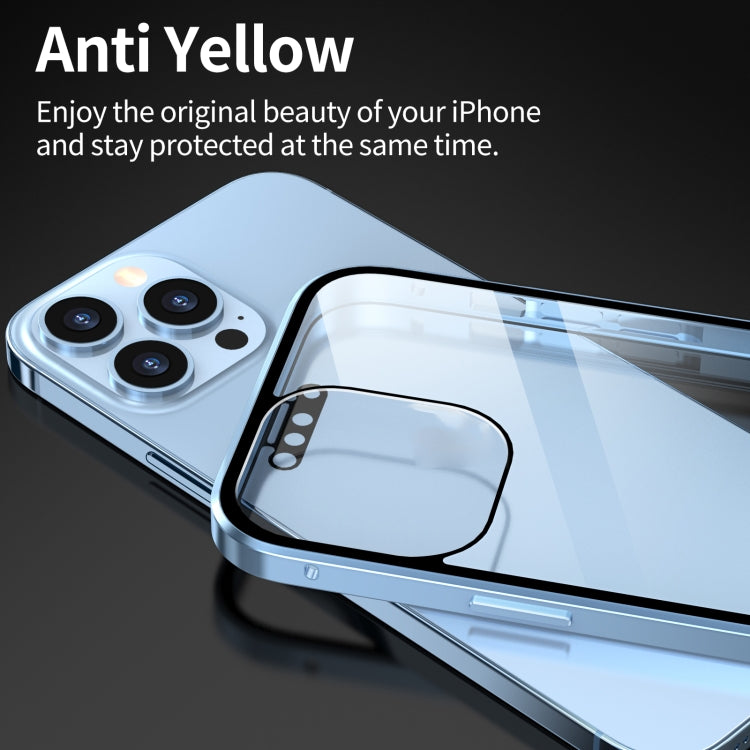 HD Magnetic Metal Frame Double-sided Tempered Glass Phone Case