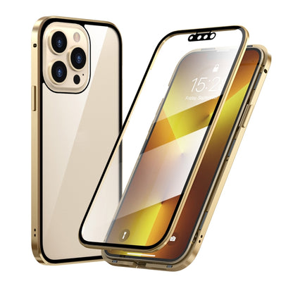 HD Magnetic Metal Frame Double-sided Tempered Glass Phone Case