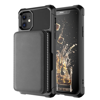 Zipper Wallet Card Bag PU Back Case, For iPhone 12 mini, For iPhone 12 / 12 Pro, For iPhone 12 Pro Max, For iPhone 11 Pro, For iPhone 11 Pro Max, For iPhone XR, For iPhone XS Max, For iPhone SE 2022 / SE 2020 / 7 / 8 / 6 / 6s���������������������������...