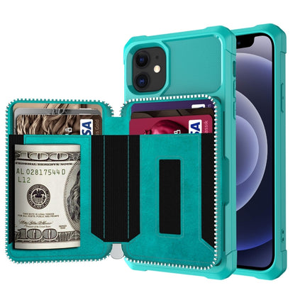 Zipper Wallet Card Bag PU Back Case, For iPhone 12 mini, For iPhone 12 / 12 Pro, For iPhone 12 Pro Max, For iPhone 11 Pro, For iPhone 11 Pro Max, For iPhone XR, For iPhone XS Max, For iPhone SE 2022 / SE 2020 / 7 / 8 / 6 / 6s���������������������������...