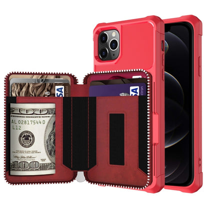 Zipper Wallet Card Bag PU Back Case, For iPhone 12 mini, For iPhone 12 / 12 Pro, For iPhone 12 Pro Max, For iPhone 11 Pro, For iPhone 11 Pro Max, For iPhone XR, For iPhone XS Max, For iPhone SE 2022 / SE 2020 / 7 / 8 / 6 / 6s���������������������������...