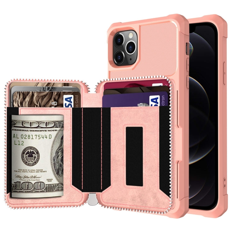 Zipper Wallet Card Bag PU Back Case, For iPhone 12 mini, For iPhone 12 / 12 Pro, For iPhone 12 Pro Max, For iPhone 11 Pro, For iPhone 11 Pro Max, For iPhone XR, For iPhone XS Max, For iPhone SE 2022 / SE 2020 / 7 / 8 / 6 / 6s���������������������������...