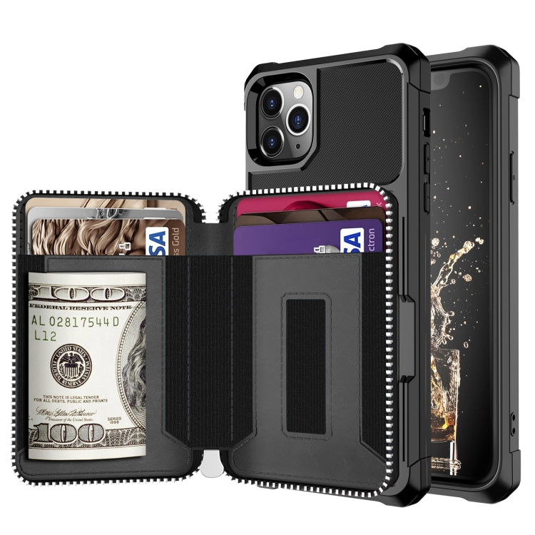 Zipper Wallet Card Bag PU Back Case, For iPhone 12 mini, For iPhone 12 / 12 Pro, For iPhone 12 Pro Max, For iPhone 11 Pro, For iPhone 11 Pro Max, For iPhone XR, For iPhone XS Max, For iPhone SE 2022 / SE 2020 / 7 / 8 / 6 / 6s���������������������������...