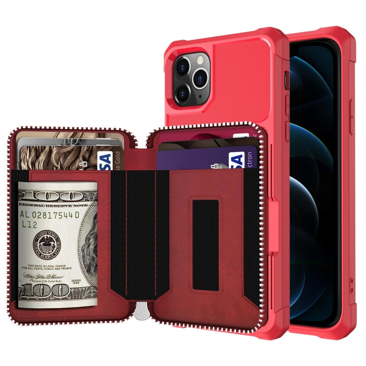 Zipper Wallet Card Bag PU Back Case, For iPhone 12 mini, For iPhone 12 / 12 Pro, For iPhone 12 Pro Max, For iPhone 11 Pro, For iPhone 11 Pro Max, For iPhone XR, For iPhone XS Max, For iPhone SE 2022 / SE 2020 / 7 / 8 / 6 / 6s���������������������������...