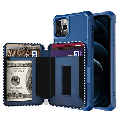 Zipper Wallet Card Bag PU Back Case, For iPhone 12 mini, For iPhone 12 / 12 Pro, For iPhone 12 Pro Max, For iPhone 11 Pro, For iPhone 11 Pro Max, For iPhone XR, For iPhone XS Max, For iPhone SE 2022 / SE 2020 / 7 / 8 / 6 / 6s���������������������������...