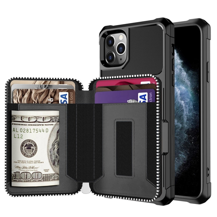 Zipper Wallet Card Bag PU Back Case, For iPhone 12 mini, For iPhone 12 / 12 Pro, For iPhone 12 Pro Max, For iPhone 11 Pro, For iPhone 11 Pro Max, For iPhone XR, For iPhone XS Max, For iPhone SE 2022 / SE 2020 / 7 / 8 / 6 / 6s���������������������������...