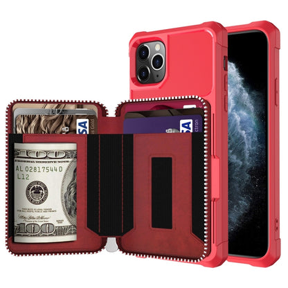 Zipper Wallet Card Bag PU Back Case, For iPhone 12 mini, For iPhone 12 / 12 Pro, For iPhone 12 Pro Max, For iPhone 11 Pro, For iPhone 11 Pro Max, For iPhone XR, For iPhone XS Max, For iPhone SE 2022 / SE 2020 / 7 / 8 / 6 / 6s���������������������������...