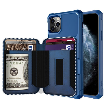 Zipper Wallet Card Bag PU Back Case, For iPhone 12 mini, For iPhone 12 / 12 Pro, For iPhone 12 Pro Max, For iPhone 11 Pro, For iPhone 11 Pro Max, For iPhone XR, For iPhone XS Max, For iPhone SE 2022 / SE 2020 / 7 / 8 / 6 / 6s���������������������������...