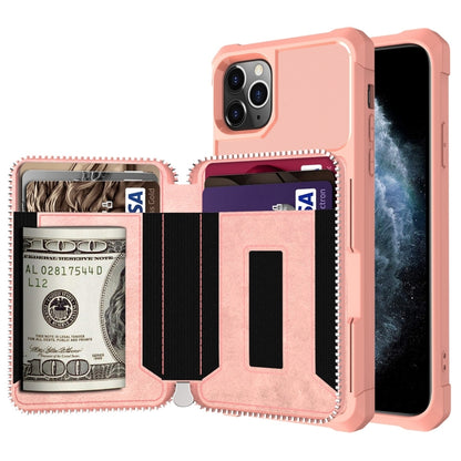 Zipper Wallet Card Bag PU Back Case, For iPhone 12 mini, For iPhone 12 / 12 Pro, For iPhone 12 Pro Max, For iPhone 11 Pro, For iPhone 11 Pro Max, For iPhone XR, For iPhone XS Max, For iPhone SE 2022 / SE 2020 / 7 / 8 / 6 / 6s���������������������������...
