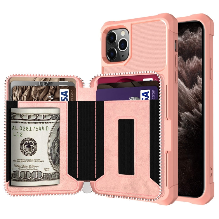 Zipper Wallet Card Bag PU Back Case, For iPhone 12 mini, For iPhone 12 / 12 Pro, For iPhone 12 Pro Max, For iPhone 11 Pro, For iPhone 11 Pro Max, For iPhone XR, For iPhone XS Max, For iPhone SE 2022 / SE 2020 / 7 / 8 / 6 / 6s���������������������������...