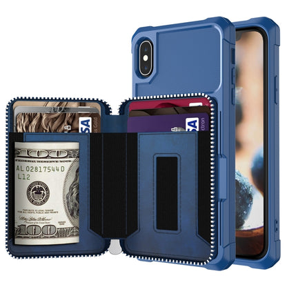 Zipper Wallet Card Bag PU Back Case, For iPhone 11, For iPhone X / XS