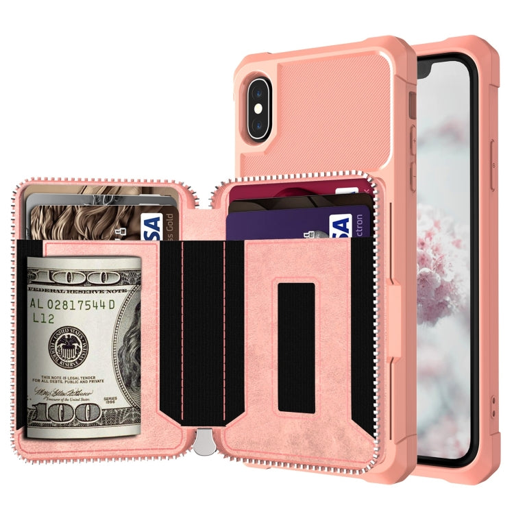 Zipper Wallet Card Bag PU Back Case, For iPhone 11, For iPhone X / XS