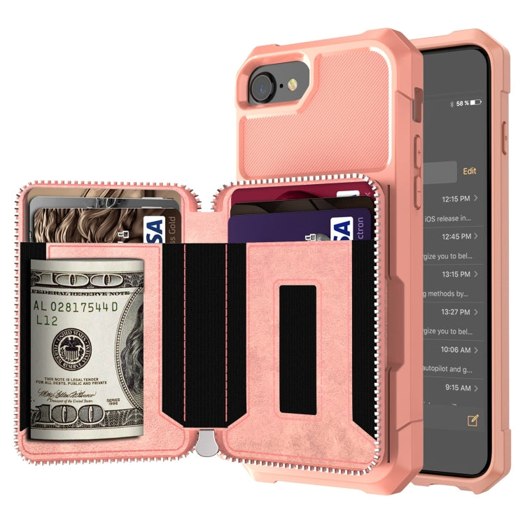 Zipper Wallet Card Bag PU Back Case, For iPhone 12 mini, For iPhone 12 / 12 Pro, For iPhone 12 Pro Max, For iPhone 11 Pro, For iPhone 11 Pro Max, For iPhone XR, For iPhone XS Max, For iPhone SE 2022 / SE 2020 / 7 / 8 / 6 / 6s���������������������������...