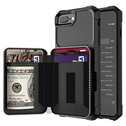Zipper Wallet Card Bag PU Back Case, For iPhone 12 mini, For iPhone 12 / 12 Pro, For iPhone 12 Pro Max, For iPhone 11 Pro, For iPhone 11 Pro Max, For iPhone XR, For iPhone XS Max, For iPhone SE 2022 / SE 2020 / 7 / 8 / 6 / 6s���������������������������...