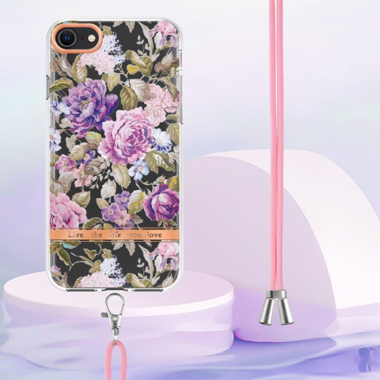 Flowers Series TPU Phone Case with Lanyard, For iPhone SE 2022/SE 2020/8/7, For Motorola Moto G Stylus 2022 4G, For Motorola Moto G31/G41, For Motorola Moto G51 5G, For Motorola Moto G71 5G, For Motorola Moto G200, For Nokia G20/G10, For Nokia G21/G11