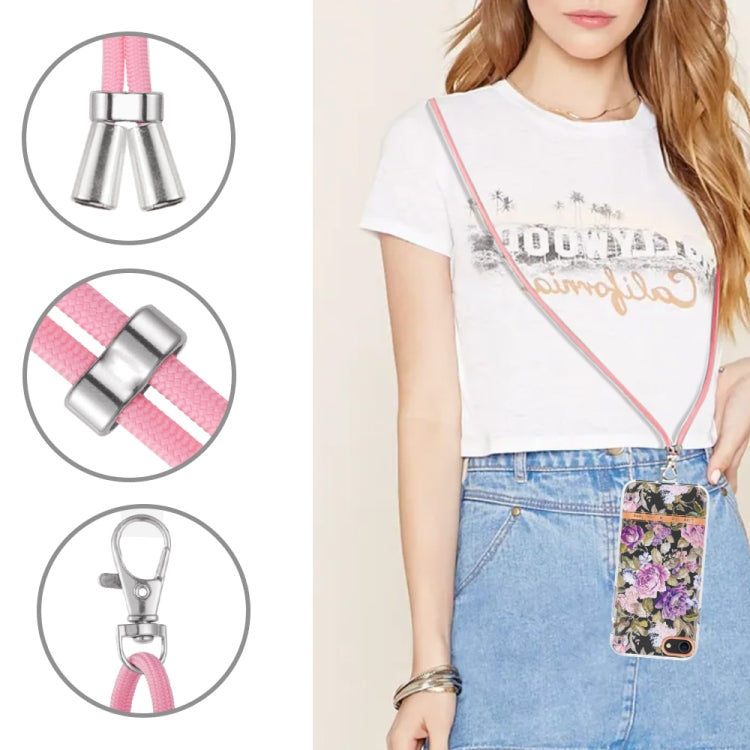 Flowers Series TPU Phone Case with Lanyard, For iPhone SE 2022/SE 2020/8/7, For Motorola Moto G Stylus 2022 4G, For Motorola Moto G31/G41, For Motorola Moto G51 5G, For Motorola Moto G71 5G, For Motorola Moto G200, For Nokia G20/G10, For Nokia G21/G11