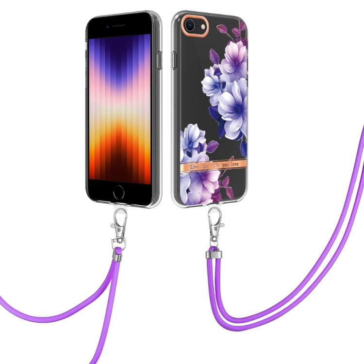 Flowers Series TPU Phone Case with Lanyard, For iPhone SE 2022/SE 2020/8/7, For Motorola Moto G Stylus 2022 4G, For Motorola Moto G31/G41, For Motorola Moto G51 5G, For Motorola Moto G71 5G, For Motorola Moto G200, For Nokia G20/G10, For Nokia G21/G11