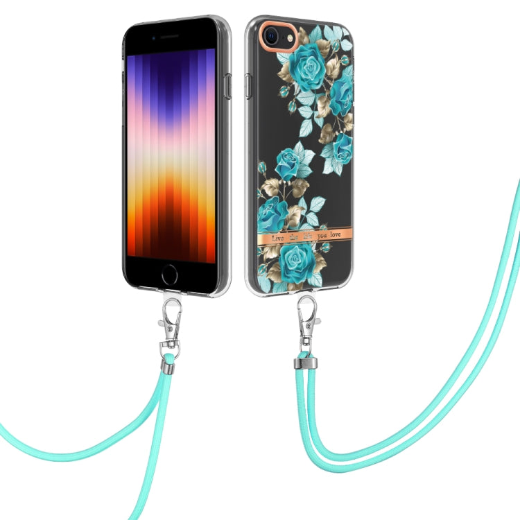 Flowers Series TPU Phone Case with Lanyard, For iPhone SE 2022/SE 2020/8/7, For Motorola Moto G Stylus 2022 4G, For Motorola Moto G31/G41, For Motorola Moto G51 5G, For Motorola Moto G71 5G, For Motorola Moto G200, For Nokia G20/G10, For Nokia G21/G11