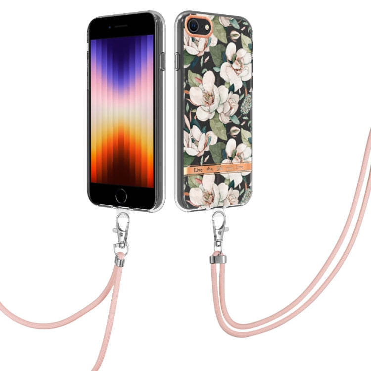 Flowers Series TPU Phone Case with Lanyard, For iPhone SE 2022/SE 2020/8/7, For Motorola Moto G Stylus 2022 4G, For Motorola Moto G31/G41, For Motorola Moto G51 5G, For Motorola Moto G71 5G, For Motorola Moto G200, For Nokia G20/G10, For Nokia G21/G11