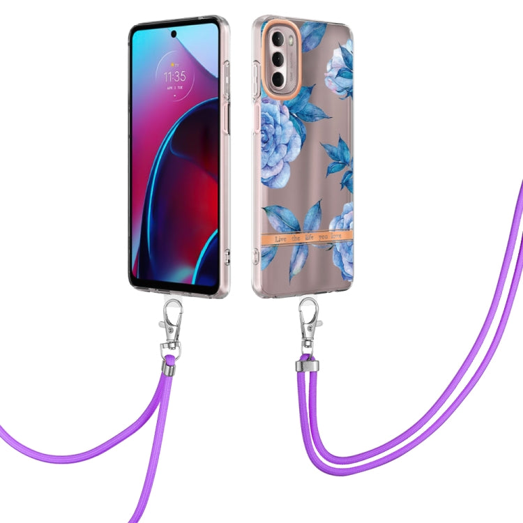 Flowers Series TPU Phone Case with Lanyard, For iPhone SE 2022/SE 2020/8/7, For Motorola Moto G Stylus 2022 4G, For Motorola Moto G31/G41, For Motorola Moto G51 5G, For Motorola Moto G71 5G, For Motorola Moto G200, For Nokia G20/G10, For Nokia G21/G11