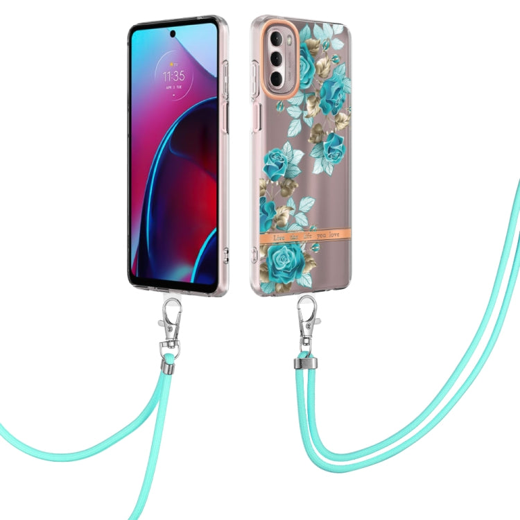 Flowers Series TPU Phone Case with Lanyard, For iPhone SE 2022/SE 2020/8/7, For Motorola Moto G Stylus 2022 4G, For Motorola Moto G31/G41, For Motorola Moto G51 5G, For Motorola Moto G71 5G, For Motorola Moto G200, For Nokia G20/G10, For Nokia G21/G11