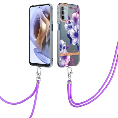 Flowers Series TPU Phone Case with Lanyard, For iPhone SE 2022/SE 2020/8/7, For Motorola Moto G Stylus 2022 4G, For Motorola Moto G31/G41, For Motorola Moto G51 5G, For Motorola Moto G71 5G, For Motorola Moto G200, For Nokia G20/G10, For Nokia G21/G11