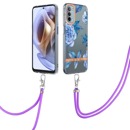 Flowers Series TPU Phone Case with Lanyard, For iPhone SE 2022/SE 2020/8/7, For Motorola Moto G Stylus 2022 4G, For Motorola Moto G31/G41, For Motorola Moto G51 5G, For Motorola Moto G71 5G, For Motorola Moto G200, For Nokia G20/G10, For Nokia G21/G11